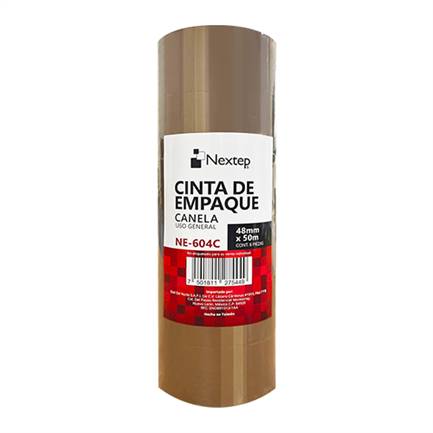 Cinta de Empaque Canela Nextep NE-604C Uso General  48mm x 50 mts  paquete con 6 piezas - Cinta de Empaque Canela Nextep NE-604C Uso General  48mm x 50 mts  paquete con 6 piezas -